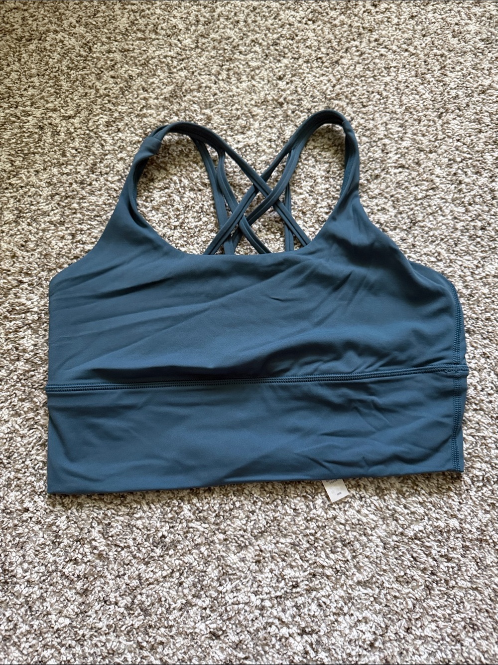 CRZ YOGA Teal Green Crisscross Longline Sports Bra